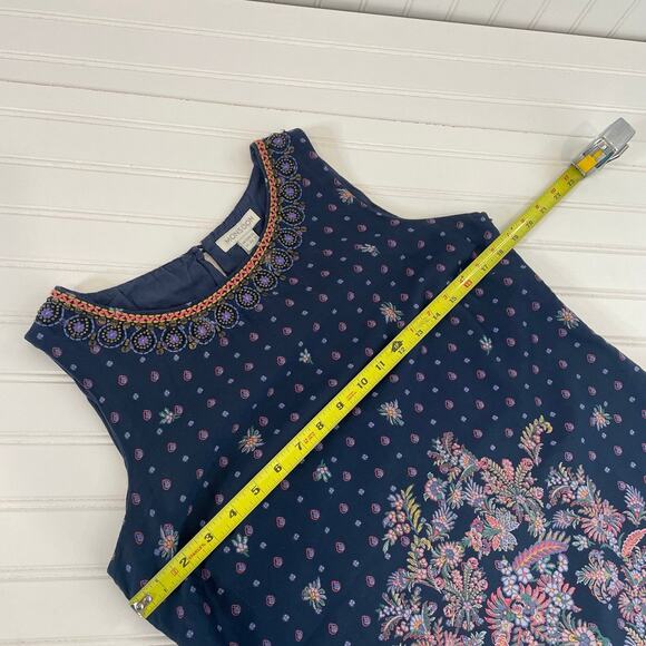 Monsoon Women’s Blue Embroidered Sleeveless Sheath Dress Size 10 - Picture 4 of 7